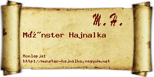 Münster Hajnalka névjegykártya